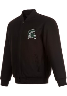 Mens Michigan State Spartans Reversible Wool Heavyweight Jacket - Black