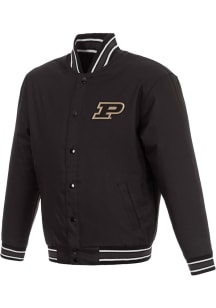 Purdue Boilermakers Mens Black Poly Twill Medium Weight Jacket