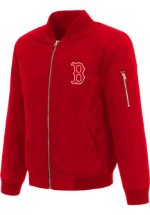 Boston Red Sox Mens Red Nylon Bomber Light Weight Jacket