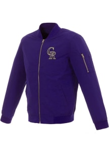 Colorado Rockies Mens Purple Nylon Bomber Light Weight Jacket