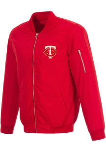 Minnesota Twins Mens Red Nylon Bomber Light Weight Jacket