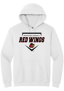 Summit Sportswear Rochester Red Wings Mens White Homeplate Long Sleeve Hoodie