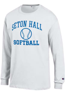 Champion Seton Hall Pirates White Softball Jersey Long Sleeve T Shirt