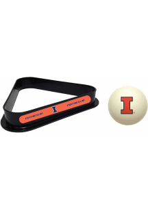 Illinois Fighting Illini Team Logo Cue Ball Combo Billiard Ball Rack