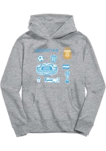 Vive La Fete Argentina National Team Youth Ash Sam Long Sleeve Hoodie