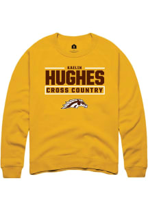 Kaelin Hughes Western Michigan Broncos Mens Gold NIL Stacked Box Player Crew