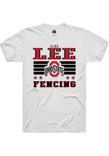 Alina Lee Ohio State Buckeyes White NIL Striped Short Sleeve Player T Shirt