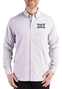 Cutter and Buck Big 12 Mens Ash Gingham LS Woven Long Sleeve Dress Shirt