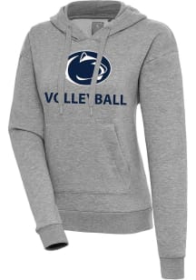 Antigua Penn State Nittany Lions Womens Grey Heather Volleyball  Victory Hooded Sweatshirt