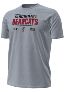 Under Armour Cincinnati Bearcats Grey Printed Team Graphic Performance Short Sleeve T Shirt