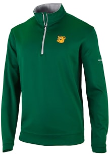 Columbia Baylor Bears Mens Green Vault Heat Seal Omni Wick Wickhams Hills Long Sleeve Qtr Zip Pull..