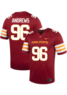Chet Andrews  Nike Iowa State Cyclones Cardinal Red NIL Name And Number Football Jersey