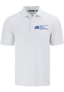 Cutter and Buck Drexel Dragons Mens White Fine Line Short Sleeve Polo