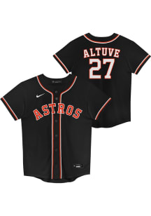 Jose Altuve  Houston Astros Boys Black Carbon Baseball Jersey