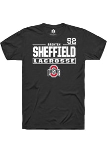 Brenten Sheffield Ohio State Buckeyes Black NIL Stacked Box Short Sleeve Player T Shirt