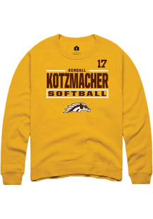 Kendall Kotzmacher Western Michigan Broncos Mens Gold NIL Stacked Box Player Crew