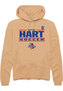 Kaleigh Hart  Rally Tulsa Golden Hurricane Mens Gold NIL Stacked Box Long Sleeve Hoodie