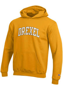 Champion Drexel Dragons Youth Gold Wordmark Long Sleeve Hoodie