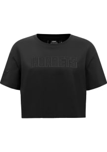 Pro Standard Charlotte Hornets Womens Black Neutral Boxy Short Sleeve T-Shirt