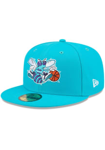 New Era Charlotte Hornets Mens Teal Hardwood Classic 59FIFTY Fitted Hat