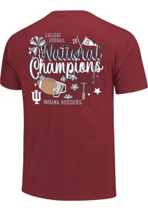 Indiana Hoosiers Womens Crimson 2025 College Football National Champions Cutesy Short Sleeve T-Shi..