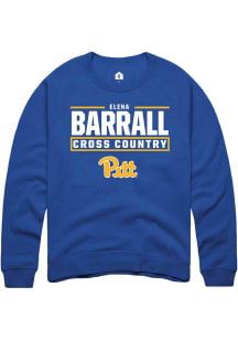 Elena Barrall Pitt Panthers Mens Blue NIL Stacked Box Player Crew