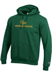 Champion George Mason University Mens Green Powerblend Long Sleeve Hoodie