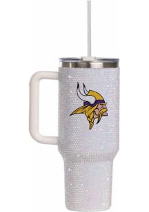 The Memory Company Minnesota Vikings 34oz White Bling Stainless Steel Tumbler - White