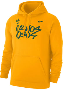 Nike Baylor Bears Mens Gold Football Vamos Osos Club Fleece PO Long Sleeve Hoodie