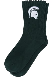 Michigan State Spartans Lettuce Hem Womens Quarter Socks
