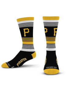 Pittsburgh Pirates Black Ombre Stripe Youth Crew Socks