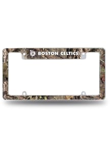Boston Celtics Camo Mossy Oak All Over Chrome License Plate Frame - White