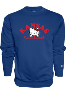 Blue 84 Kansas Jayhawks Womens Blue Quick Look Crew Sweatshirt
