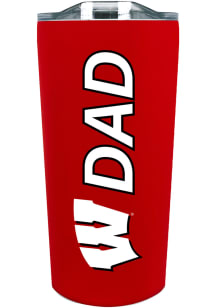 Wisconsin Badgers 18oz Dad Soft Touch Stainless Steel Tumbler - Red