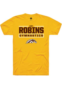 Amy Robins Western Michigan Broncos Gold NIL Stacked Box Short Sleeve Player T Shirt