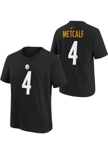 DK Metcalf Pittsburgh Steelers Youth Black Nike NN Player Tee