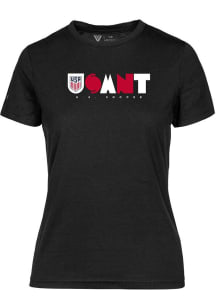 Levelwear USMNT Womens Black Maddox Abstract Short Sleeve T-Shirt