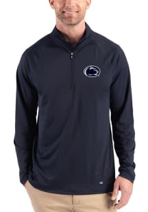 Cutter and Buck Penn State Nittany Lions Mens Navy Blue Prospect Eco Big and Tall Qtr Zip