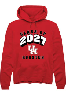 Summit Sportswear Houston Cougars Mens Red Class of 2027 Long Sleeve Hoodie