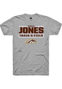 Soniya Jones Western Michigan Broncos Grey NIL Stacked Box Short Sleeve Player T Shirt