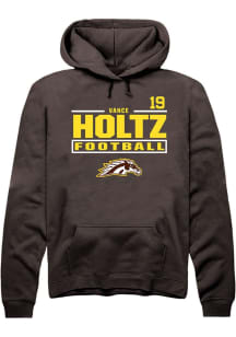 Vance Holtz Western Michigan Broncos Mens Brown Football NIL Stacked Box Player Hood