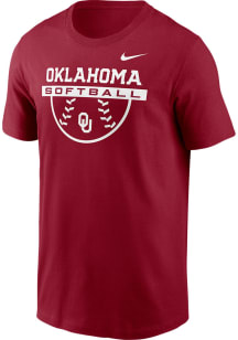 Nike Oklahoma Sooners Crimson Dedication Softball Short Sleeve T Shirt