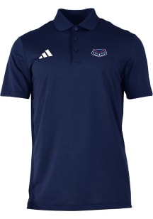 Adidas Florida Atlantic Owls Mens Navy Blue Heat Seal Ottoman Short Sleeve Polo
