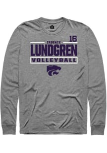Cadence Lundgren K-State Wildcats Graphite NIL Stacked Box Long Sleeve Player T Shirt