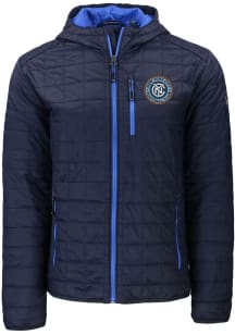 Cutter and Buck New York City FC Mens Navy Blue Rainier PrimaLoft Hood Filled Jacket