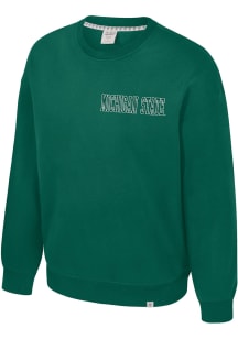 Colosseum Michigan State Spartans Mens Green Super Rich Long Sleeve Fashion Sweatshirt