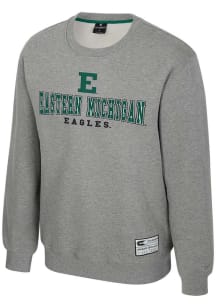 Colosseum Eastern Michigan Eagles Mens Grey Yes Chef Long Sleeve Crew Sweatshirt