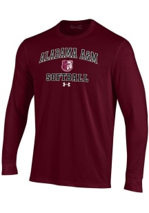 Under Armour Alabama A&M Bulldogs Maroon Softball Performance Long Sleeve T Shirt