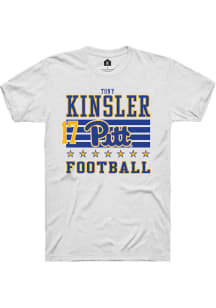 Tony Kinsler Pitt Panthers White Football NIL Striped Short Sleeve Player T Shirt