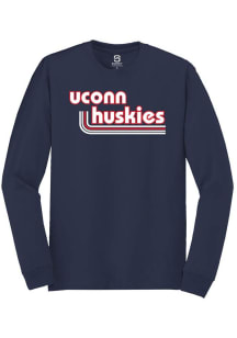 Summit Sportswear UConn Huskies Navy Blue Stripes Long Sleeve T Shirt